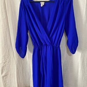 Royal Blue Wrap style Sundress with Dolman Sleeves